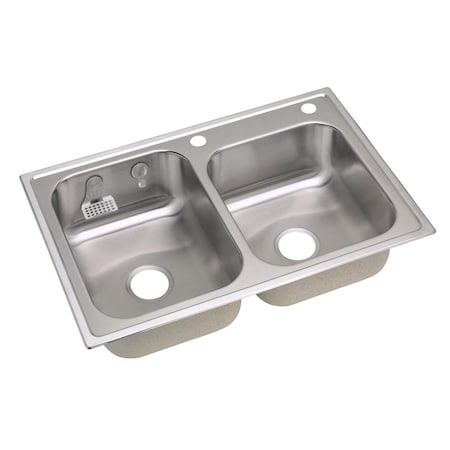 Elkay E-Dock Stainless Steel Double Bowl Top Mount Sink DPC2250REK1